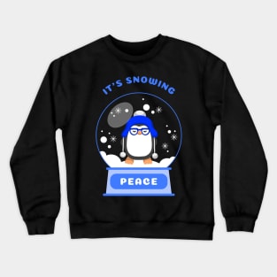 It Is Snowing Peace Penguin (Blue) Crewneck Sweatshirt